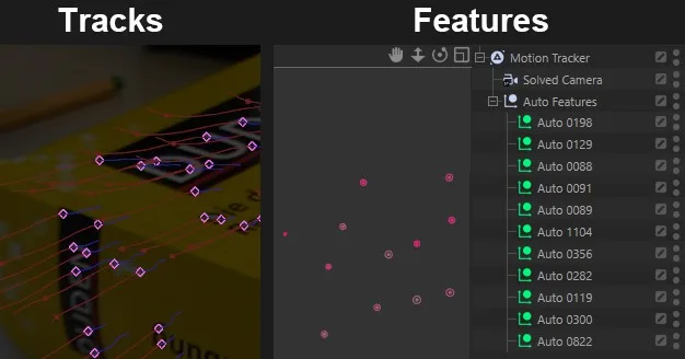 Motion Tracker Object и footage в интерфейсе Cinema 4D